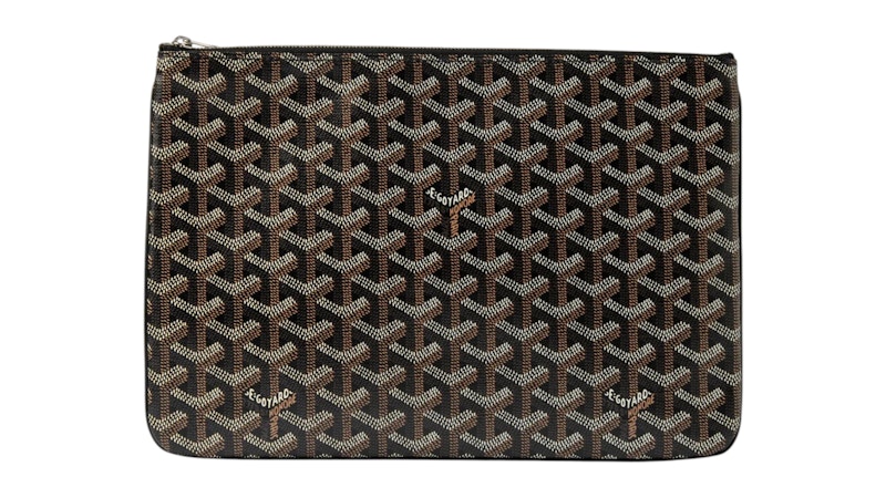 Goyard Senat Pouch MM Black in Canvas/Calfskin with