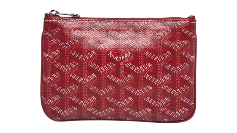 Goyard Senat Pouch MM Red in Canvas/Calfskin with Palladium