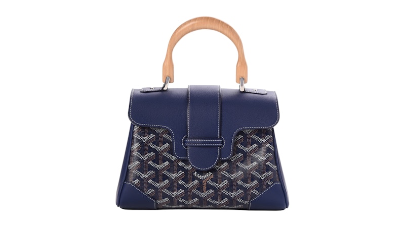 Goyard Saigon Goyardine Mini Navy in Coated Canvas with Silver