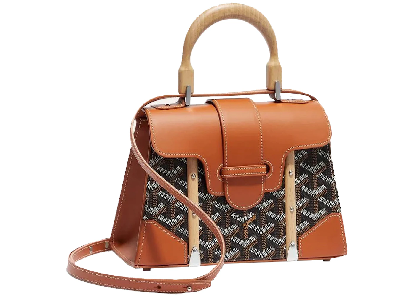 Auth Spa - Dịch Vụ Spa Túi Xách, Giày Dép Authentic Tại HCM. Goyard Saigon Structure Mini Bag Black/Tan in Canvas/Cowhide Leather with Silver-tone - US