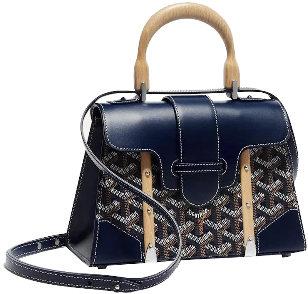 Goyard Saigon Structure Mini Bag Navy Blue in Canvas/Cowhide Leather with  Silver-tone - US