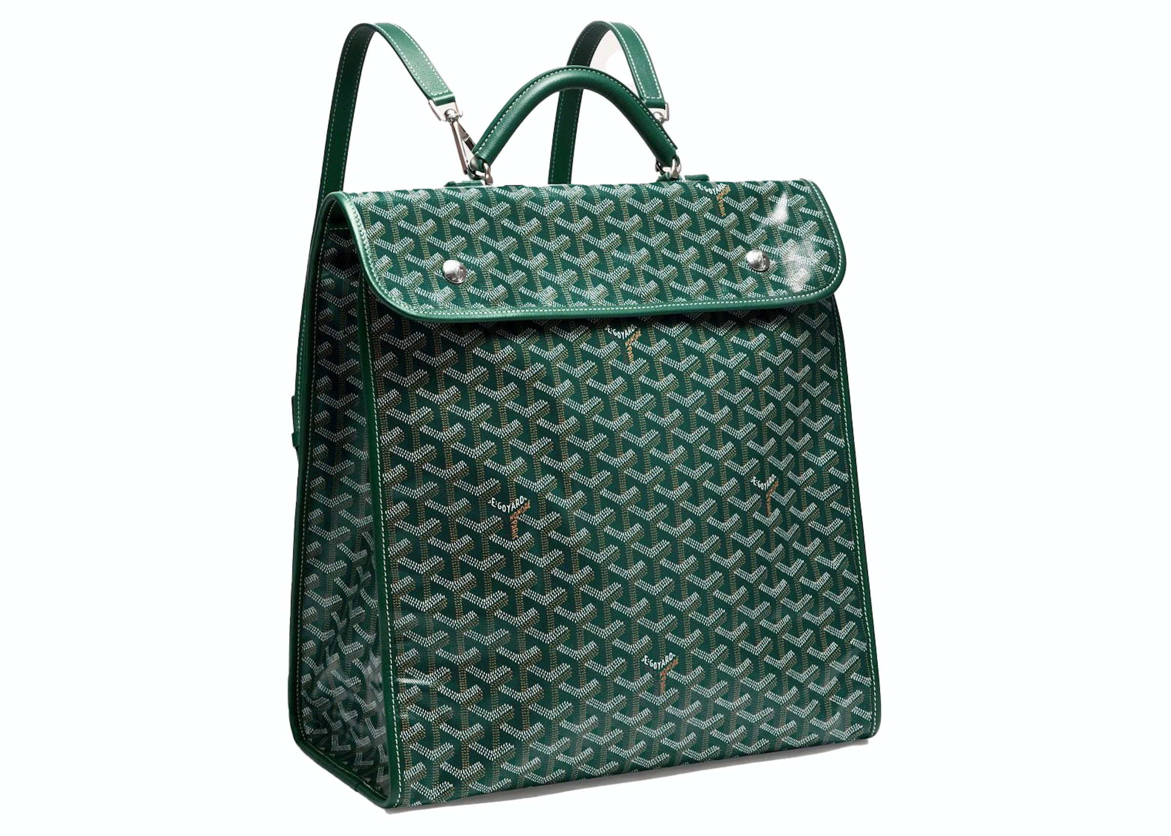 Goyard Saint Léger Backpack Green in Canvas/Calfskin Leather