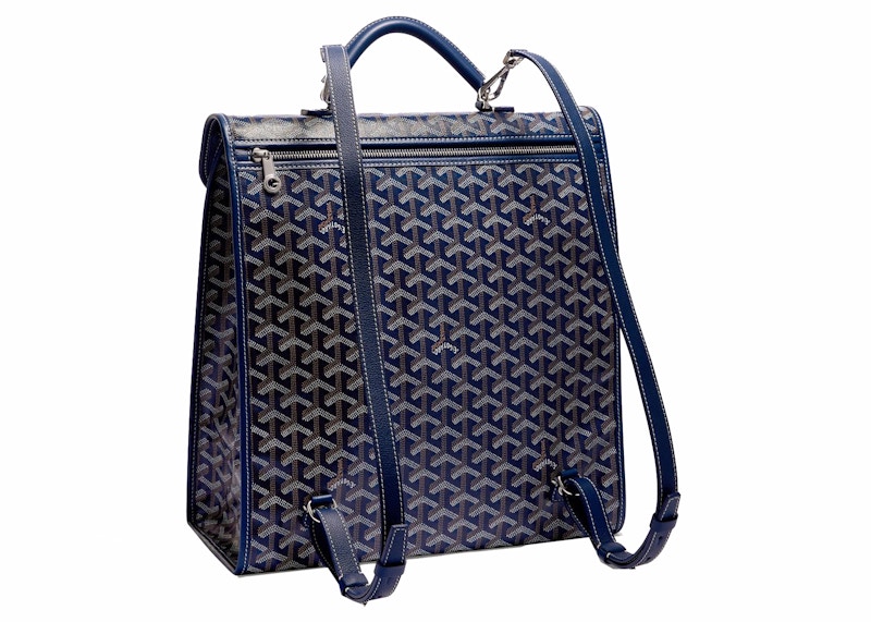 Goyard Saint L ger Backpack Navy Blue in Canvas Calfskin Leather