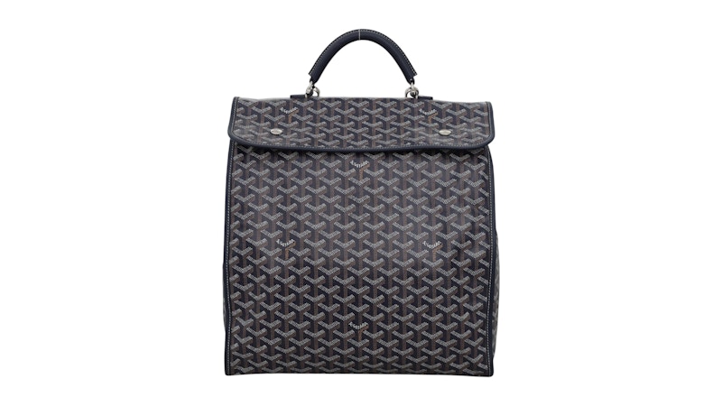 Goyard Saint Léger Backpack Navy Blue in Canvas/Calfskin
