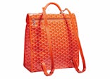 Goyard Saint Léger Backpack Orange in Canvas/Calfskin Leather with