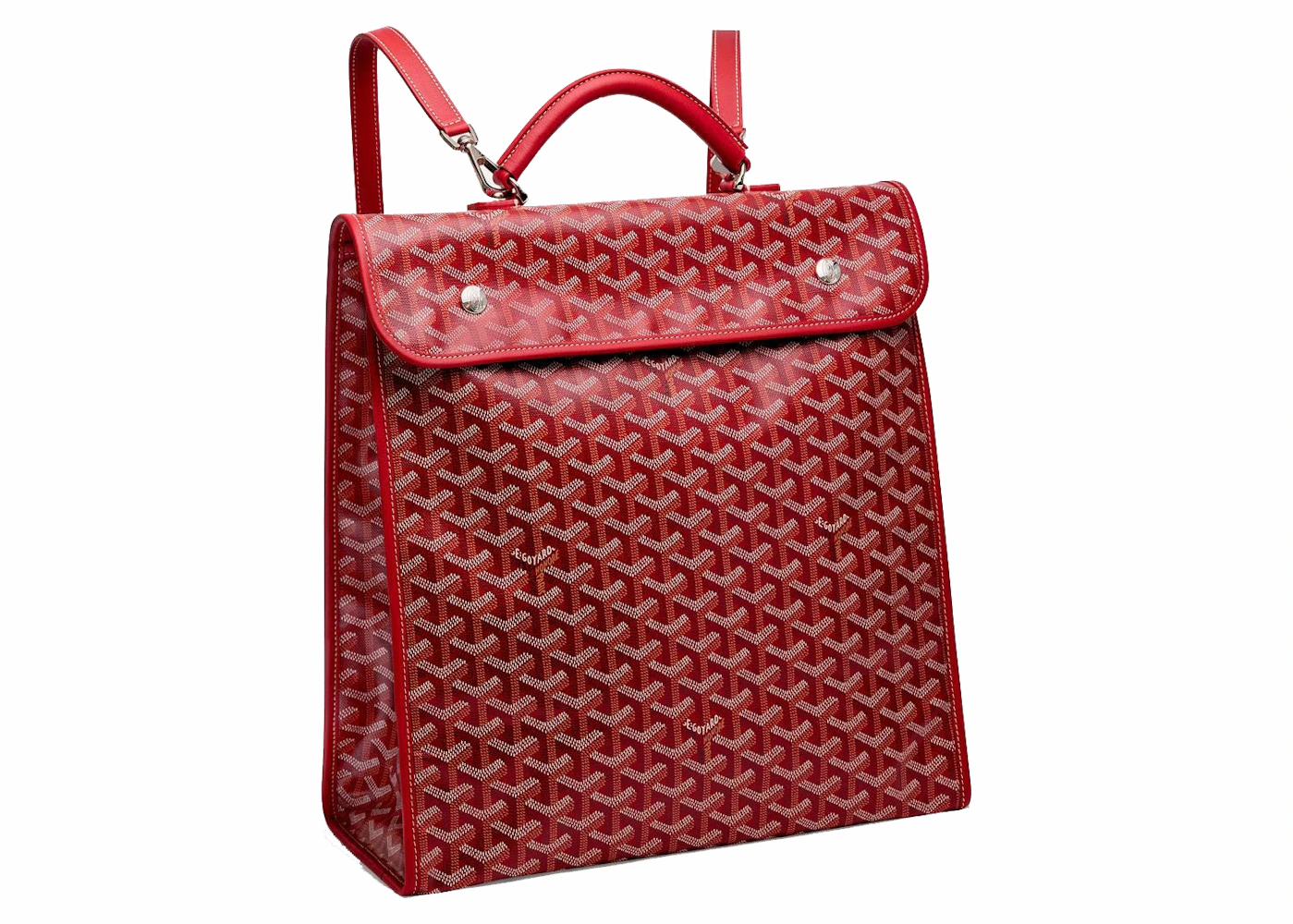 Goyard Saint Léger Backpack Red in Canvas/Calfskin Leather with