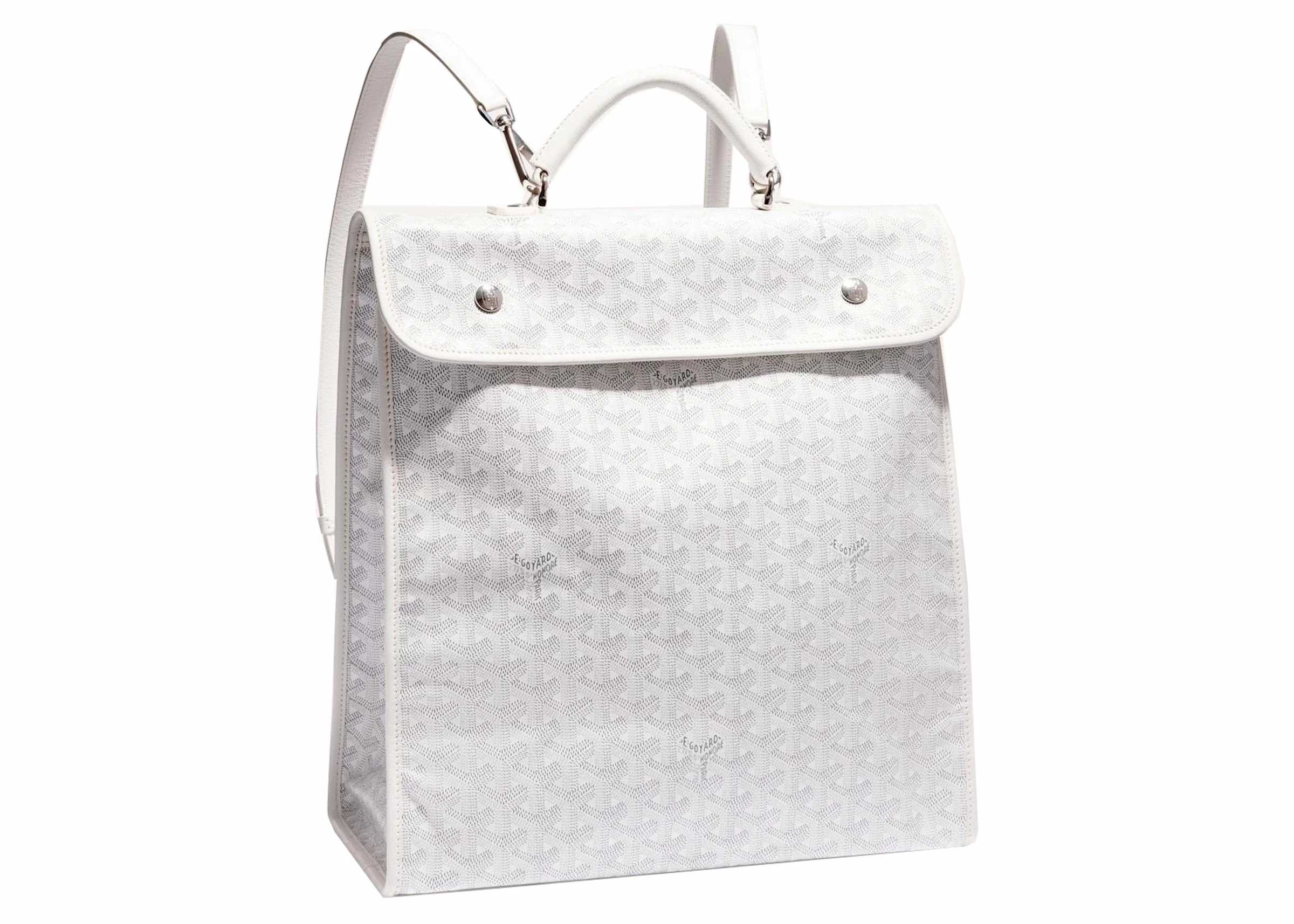 Wiskunde atmosfeer Maak leven Goyard Saint Léger Backpack White in Canvas/Calfskin Leather with  Palladium-tone - US