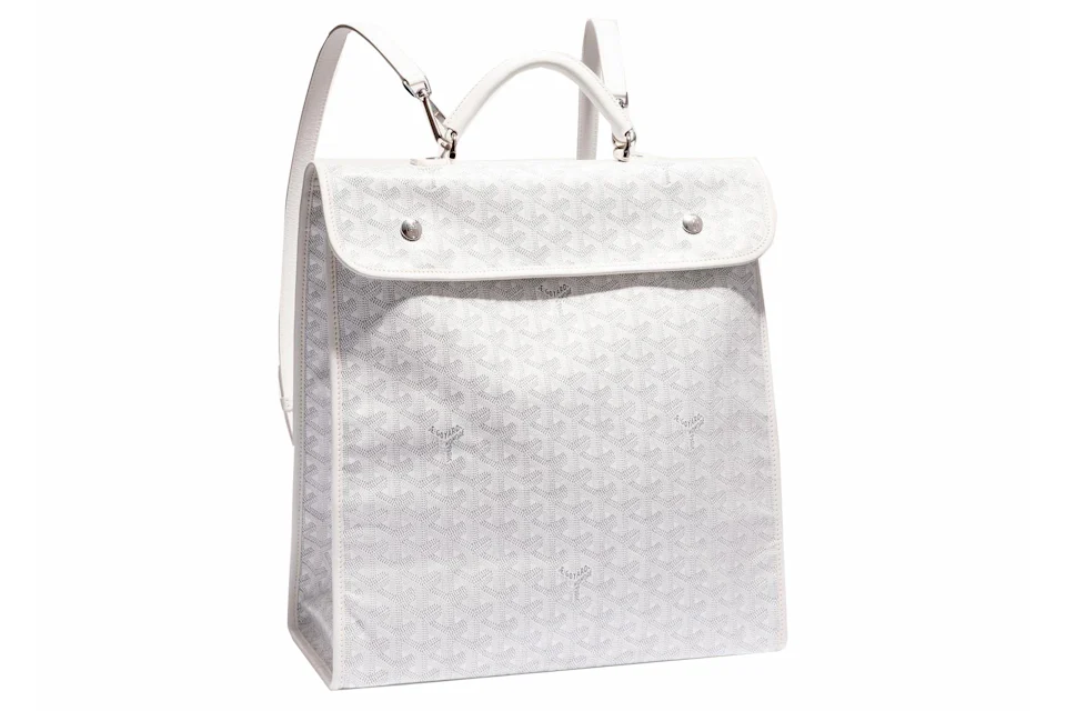 Goyard Saint Léger Backpack White in Canvas/Calfskin Leather with ...