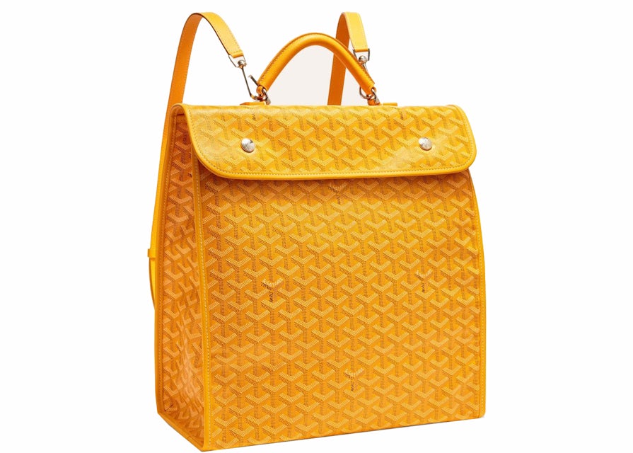 Goyard Saint Léger Backpack Yellow in Canvas/Calfskin Leather with