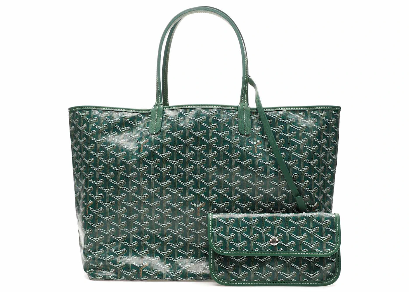 Tasche Goyard Saint Louis PM grün in Canvas/Calfskin with