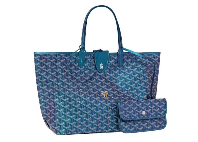Goyard Saint Louis Tote PM Pearly Blue in Canvas/Calfskin