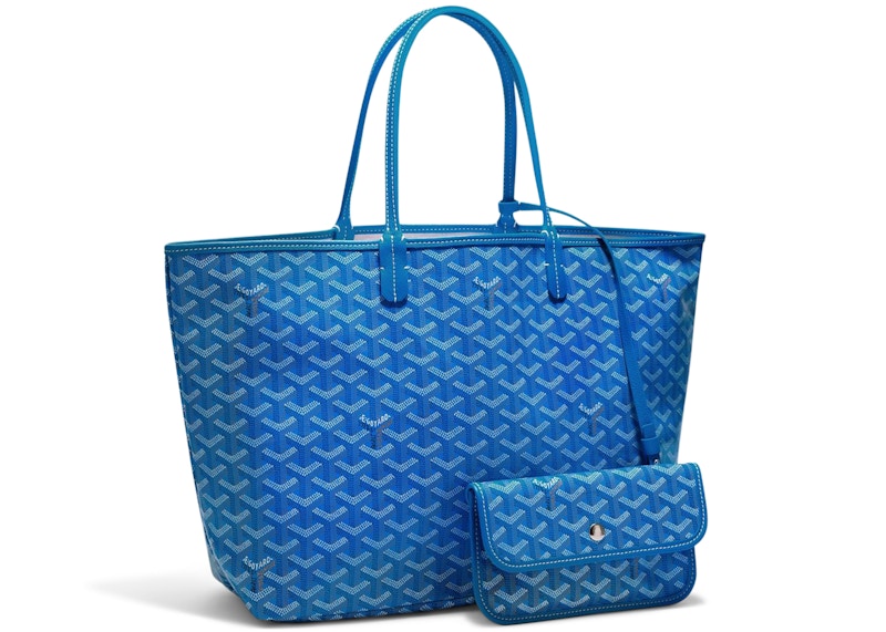 Goyard Saint Louis Tote PM Sky Blue in Canvas Calfskin with