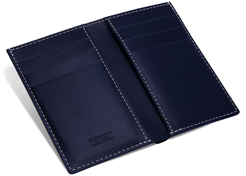 Goyard Saint Pierre Card Holder Navy Blue in Canvas/Calfskin US