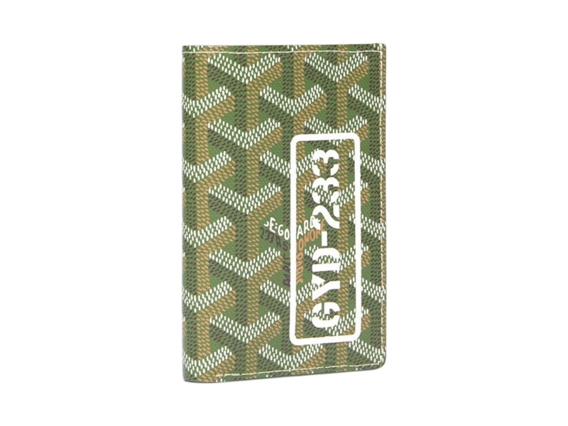 Pre-owned Goyard Saint Pierre Card Wallet In Khaki