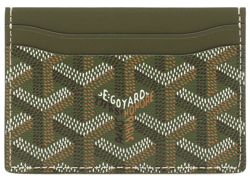 Goyard Saint - Sulpice Card Wallet Khaki in Canvas with Palladium