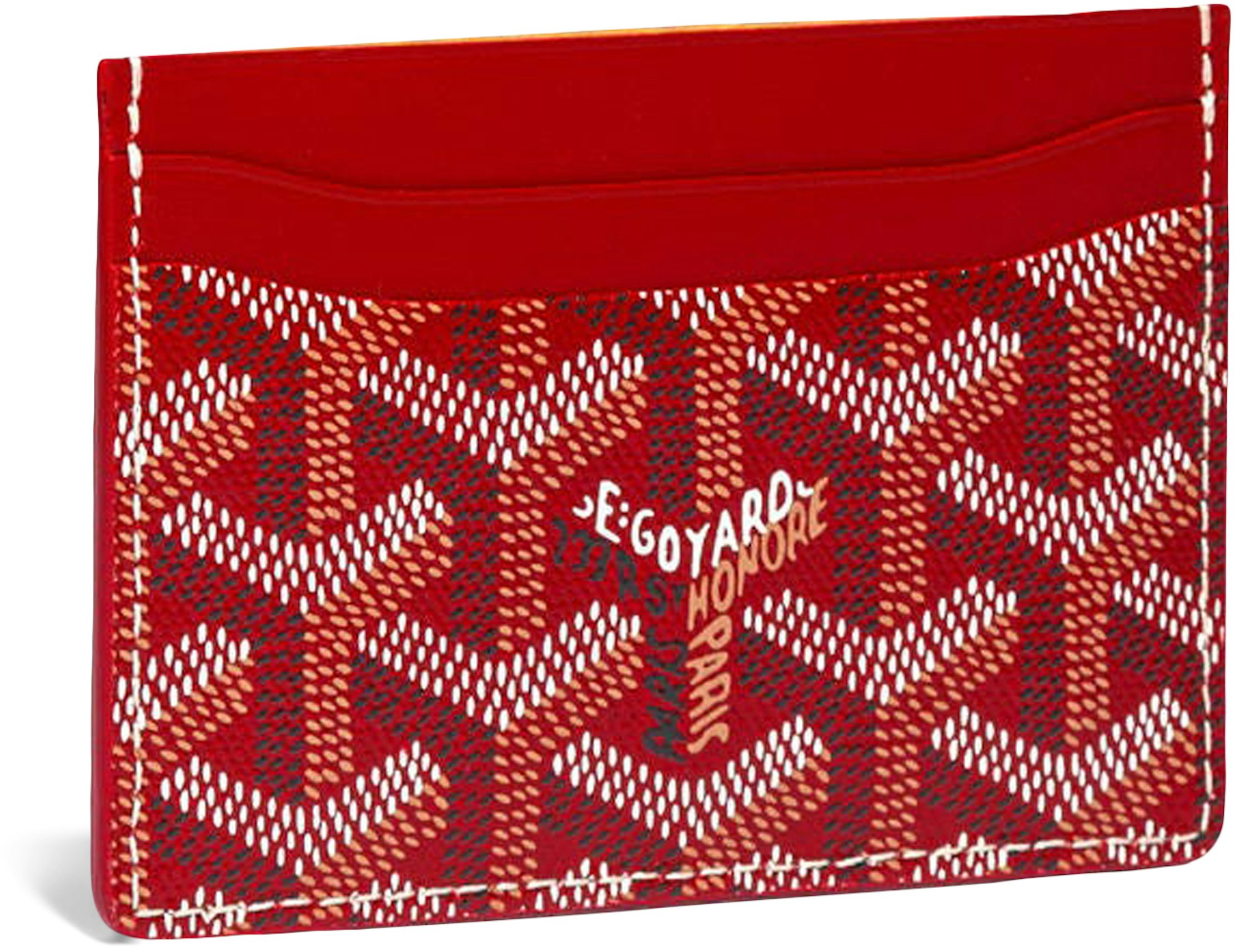 Goyard Red Malesherbes Card Wallet, Designer Brand, Authentic Goyard