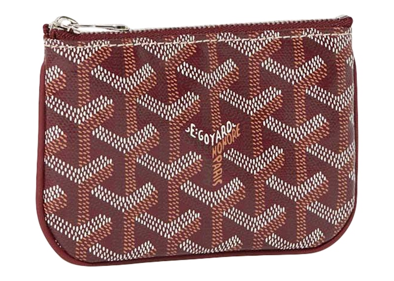 Pre-owned Goyard Women's Sénat Nano Key Pouch In Burgundy