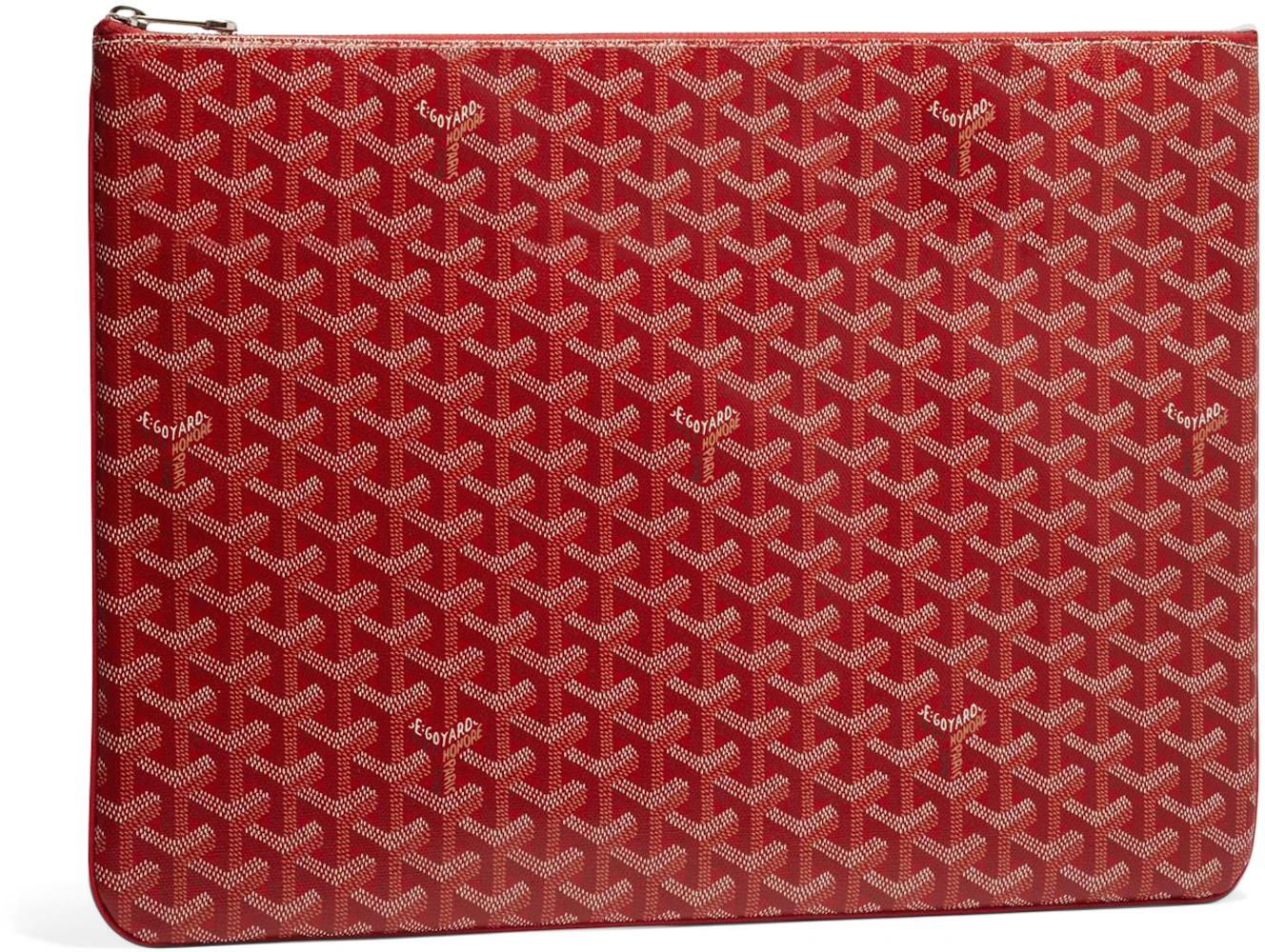 Goyard Senat Pouch GM Red in Canvas/Calfskin with Palladium-tone - US