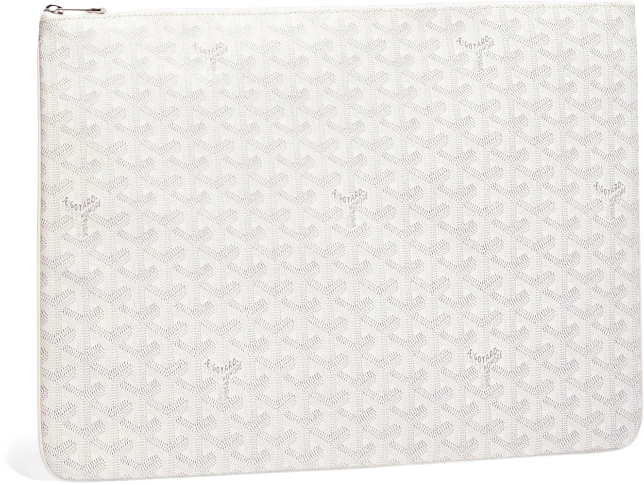 Goyard Senat Pouch GM White in Canvas/Calfskin with Palladium-tone - US