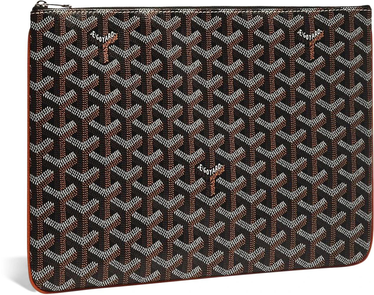 Goyard Conti Pouch Black/Brown in Coated Canvas with Palladium