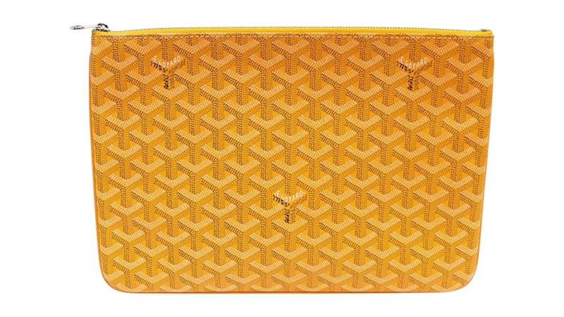 Goyard Senat Pouch MM Yellow in Canvas/Calfskin with Goyard Senat Pouch MM Yellow in Canvas/Calfskin with
