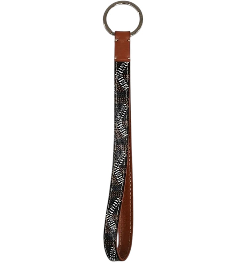Goyard Sesame Key Holder Goyardine Tan Brown Leather in Coated