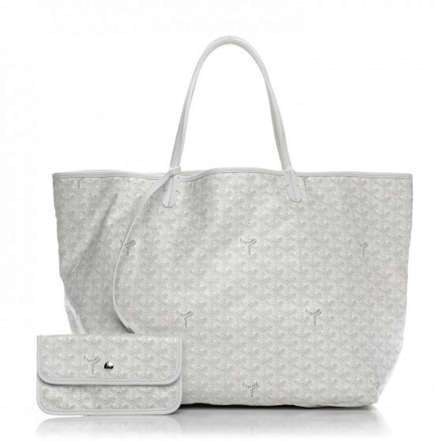 Goyard Saint Louis Tote GM White in Canvas/Calfskin with Palladium-tone - US