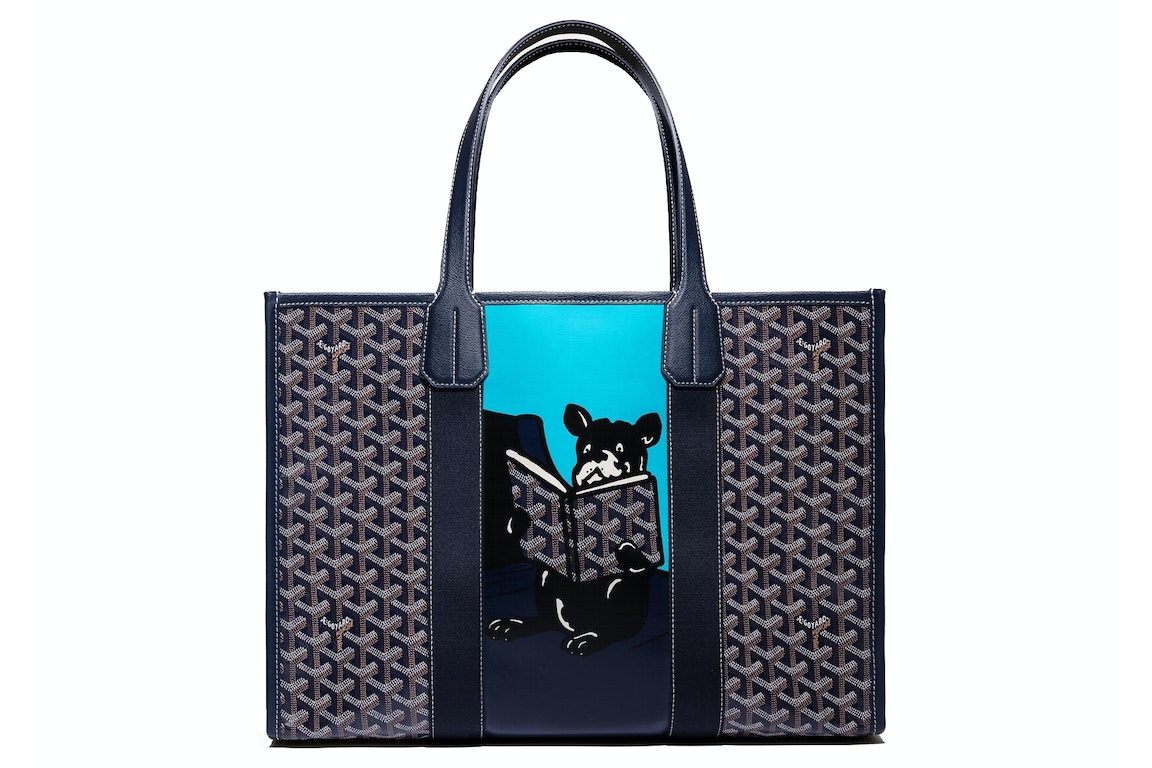 Pre-owned Goyard Villette Tote Bag Mm Navy Blue