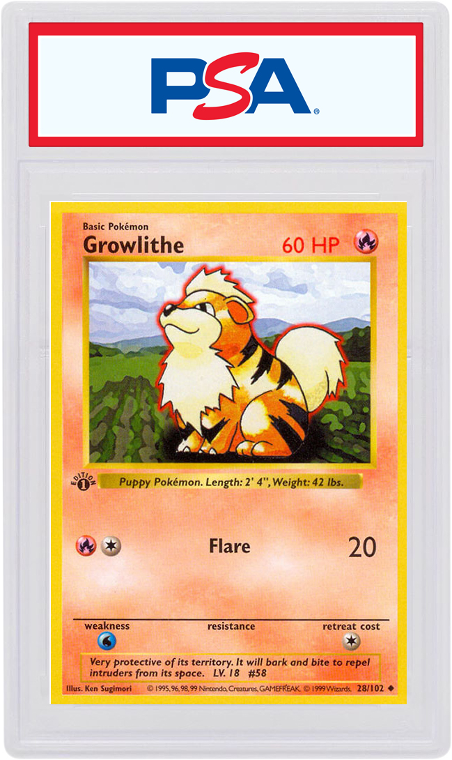 Growlithe 1999 Pokemon TCG Base Set 1st Edition #28/102 - 1999 - US