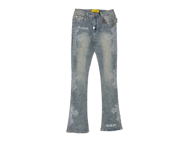 【国内入手困難✨️】GUAPI DISTRESSED CROSS DENIM Guapi Distressed Cross Denim Jean Vintage Blue Men's - FW25 - US