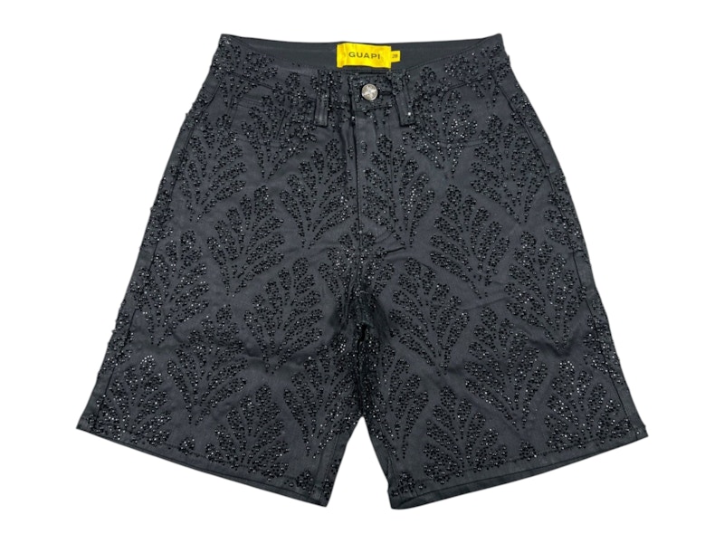 Guapi Embellished Denim V2 Shorts All Black