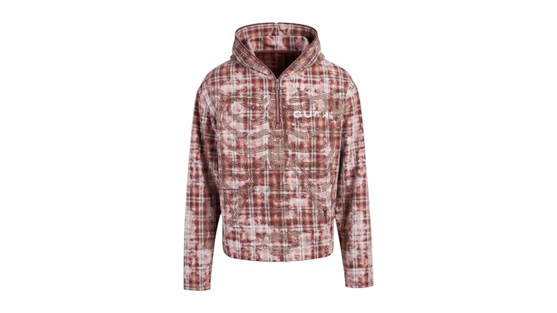 Felpa con cappuccio Guapi Rusty Skeleton con mezza zip rossa