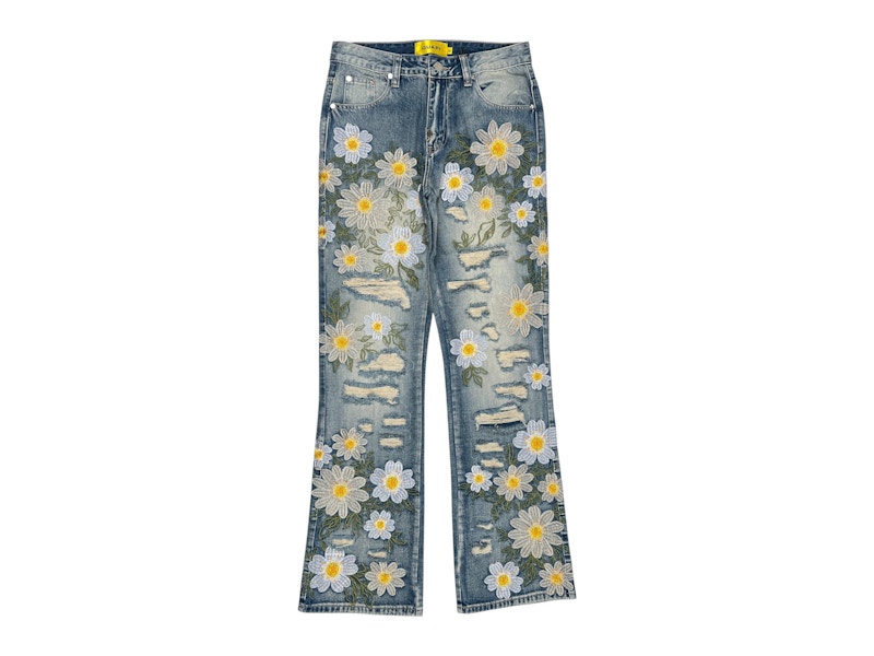 Pre-owned Guapi Men's  Vintage Wildblossom Denim Jean In Blue