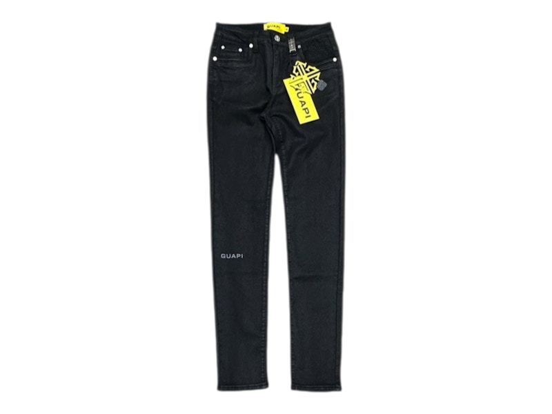 Guapi Waxed Basic Denim Jeans Obsidian Black