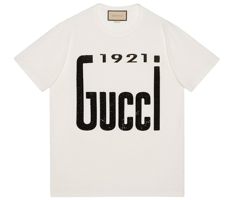 Pre-owned Gucci 1921 Crytsal T-shirt White