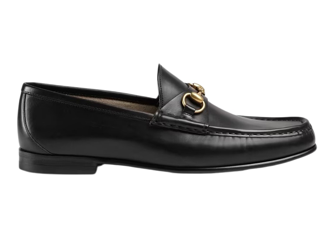 Pre-owned Gucci 1953 Horsebit Loafer Black Leather In Black/gold