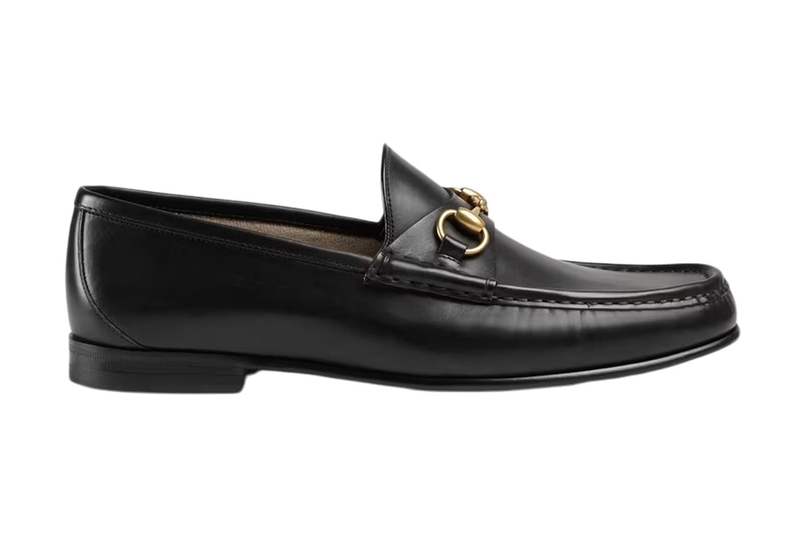 Pre-owned Gucci 1953 Horsebit Loafer Black Leather In Black/gold