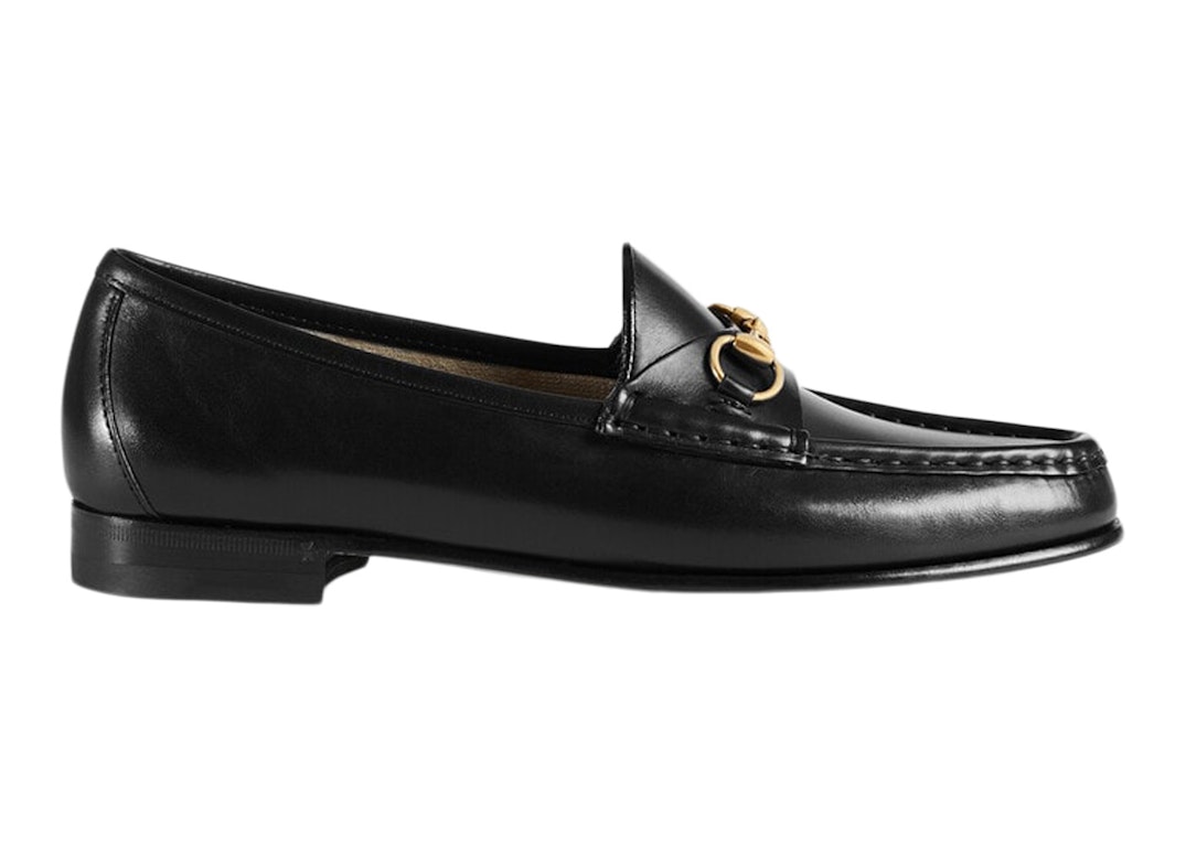 Gucci Black Leather Jordaan Embroidered Bee Horsebit Slip On Loafers Size  37