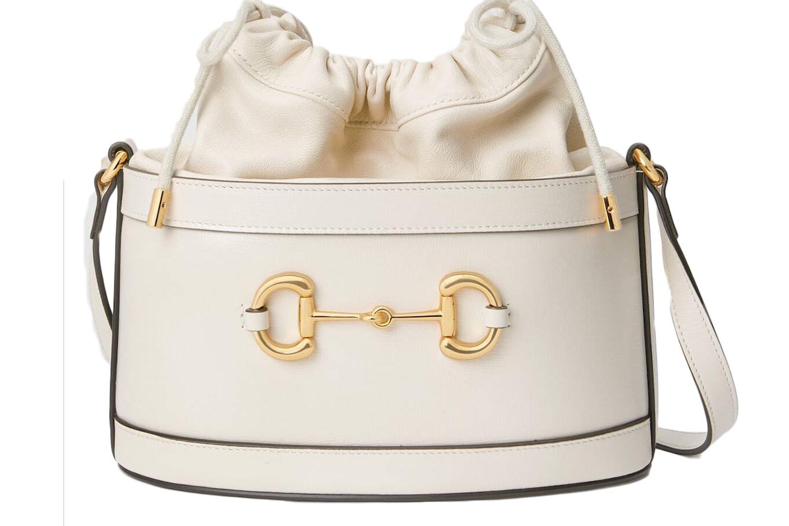 Pre-owned Gucci 1955 Horsebit Bucket Bag Small White