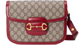 Gucci 1955 Horsebit Shoulder Bag Small Beige/Red