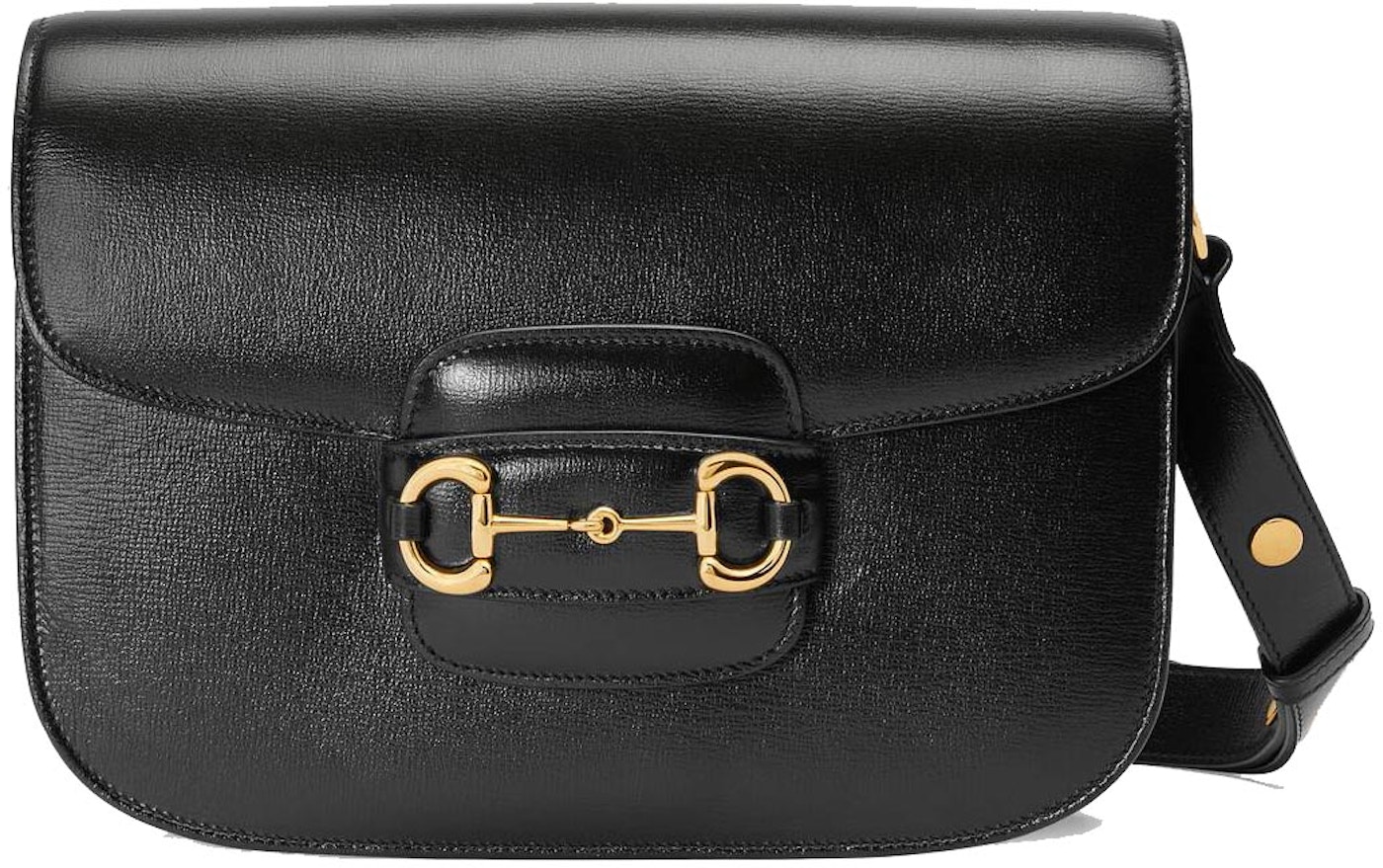 Vis stedet Kor Adgang Gucci 1955 Horsebit Shoulder Bag Small Black in Leather with Gold-tone