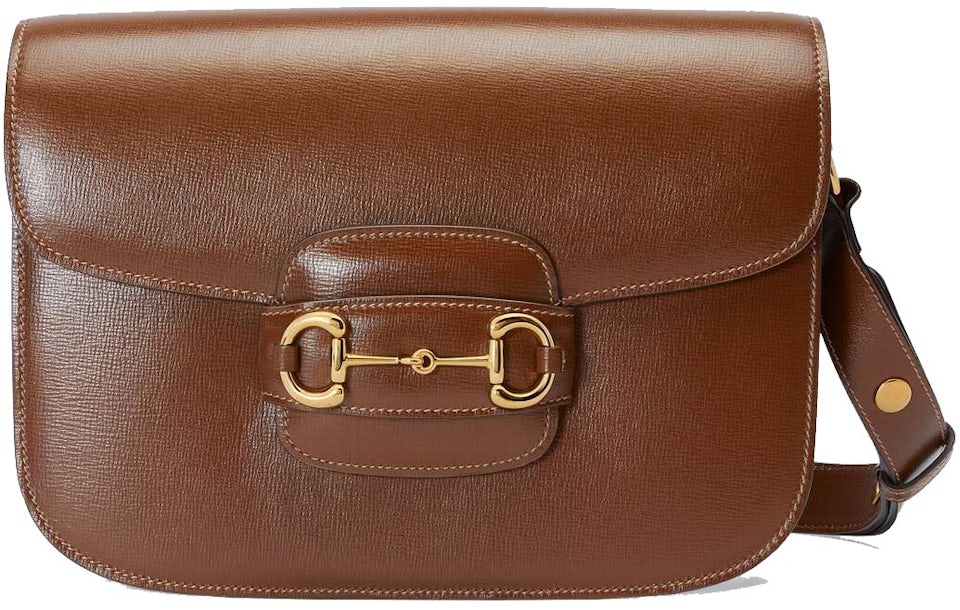 Brown Gucci Leather Shoulder Bag