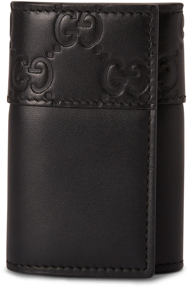 Gucci 6 Key Holder Guccissima Web Black in Leather with Silver-tone - US