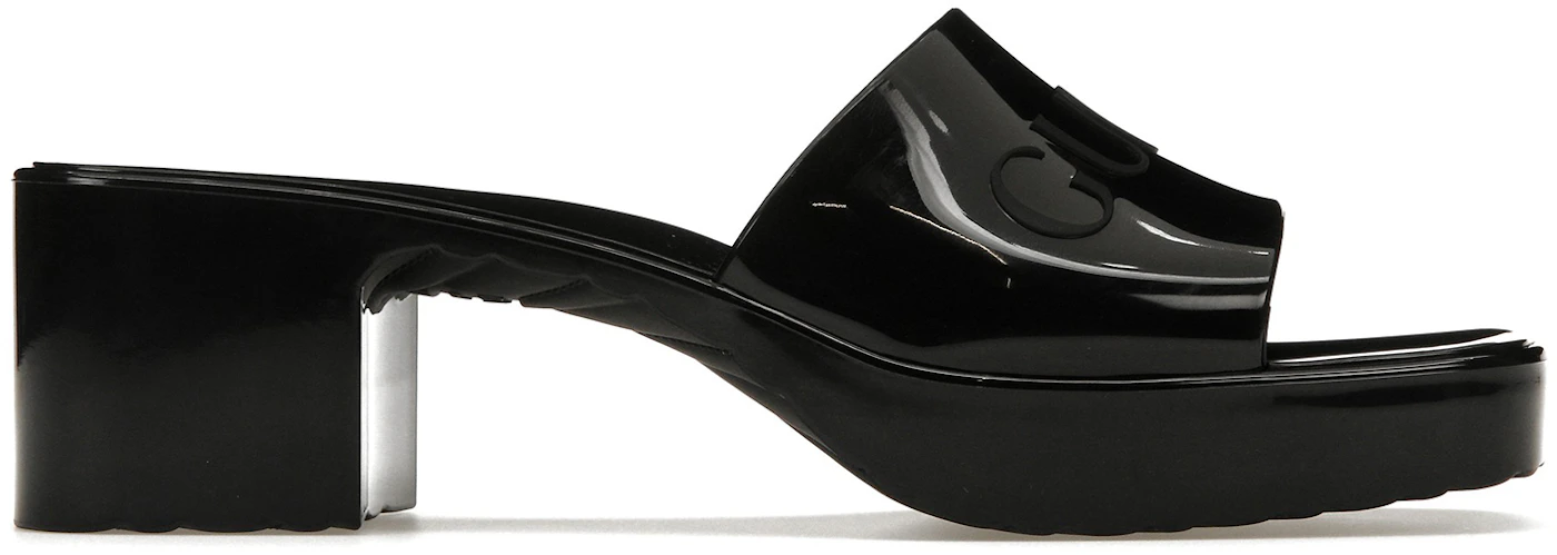 Gucci 60mm Slide Sandal Black Rubber - 624730 J8700 1000 - US