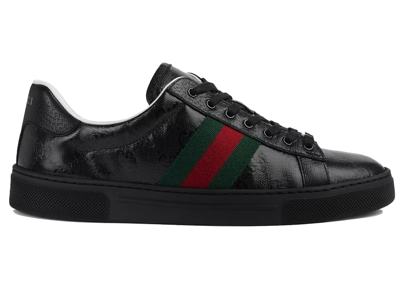 Pre-owned Gucci Ace Gg Crystal Canvas (women's) Sneakers In Black