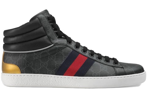 Gucci Ace GG High Top Black Men's 555197 92T20 1140 US
