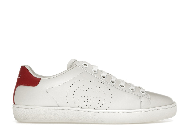Pre-owned Gucci Ace Interlocking G (women's) Sneakers In White/red In Multi