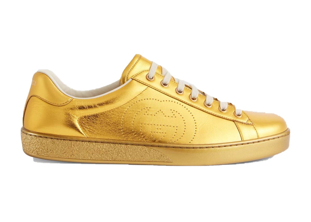 Pre-owned Gucci Ace Metallic Gold