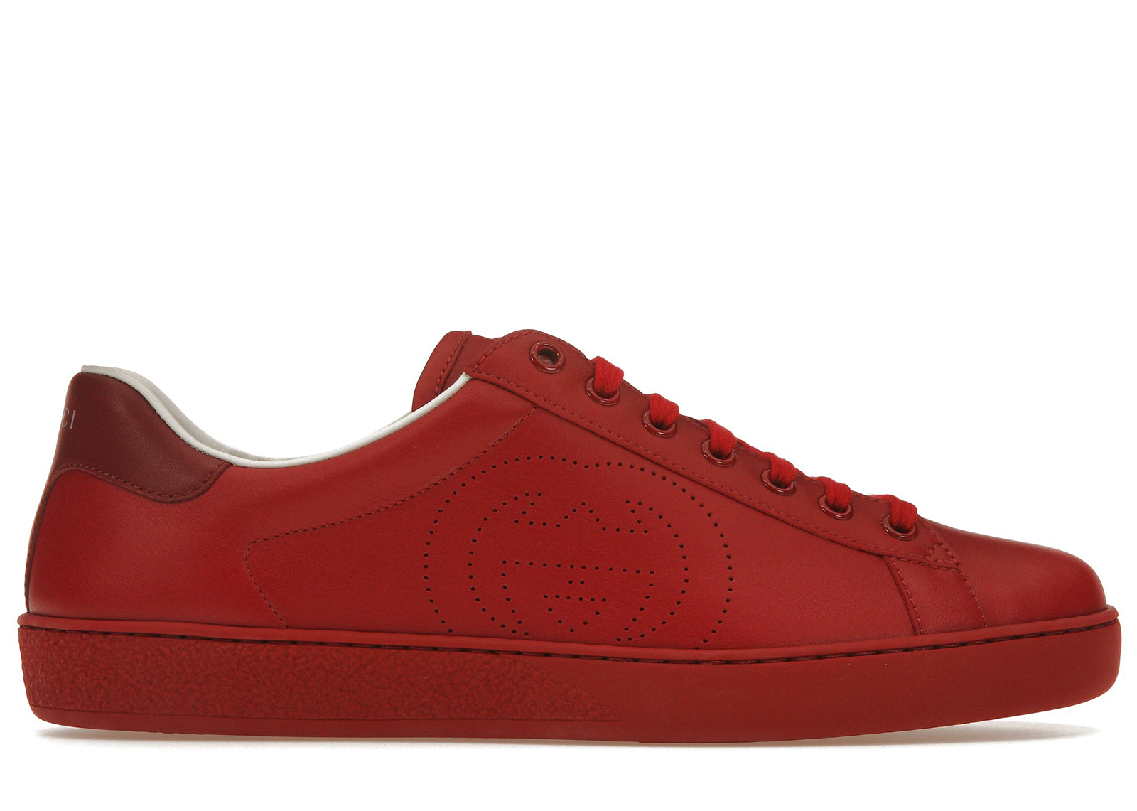 Gucci Ace Perforated Interlocking G Red