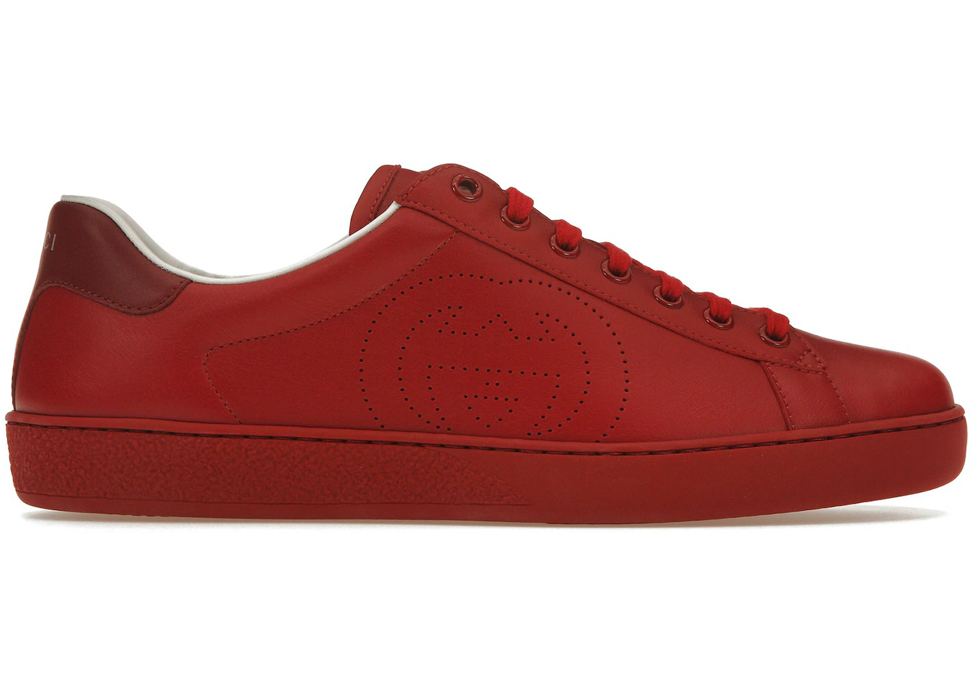 Gucci Ace Perforated Interlocking G Red Men's - _599147 AYO70 6463 - US